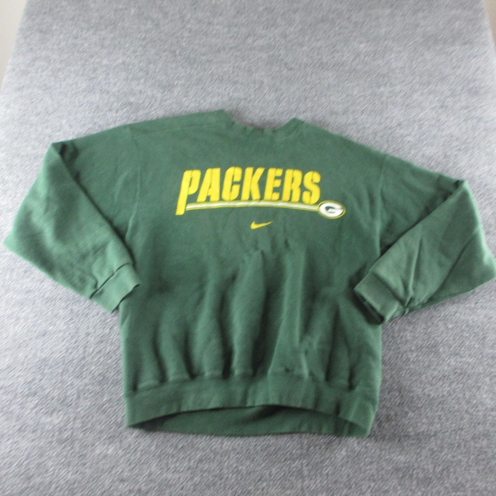 Vintage Green Bay Packers Sweatshirt Mens Medium Green NFL Football Nike 90s
